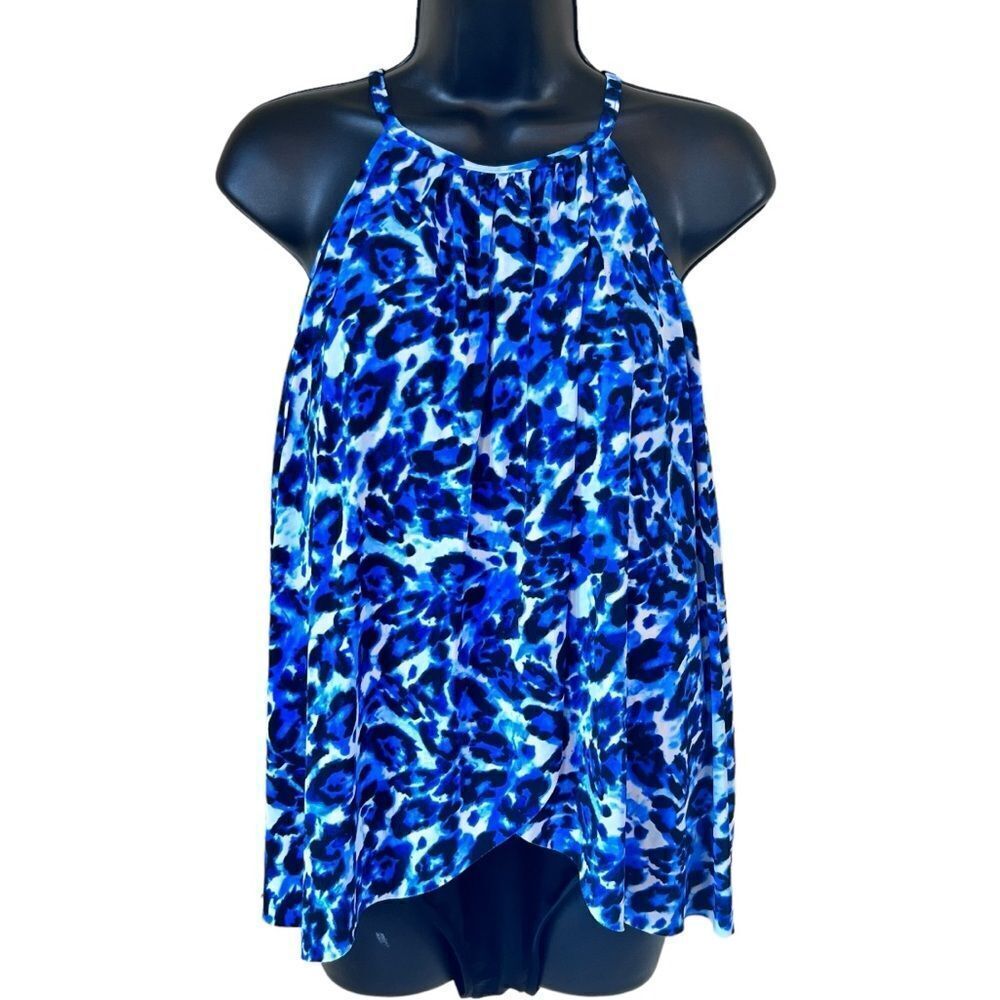 Magicsuit Blue Tide Aubrey High Neck Animal Print Swimsuit